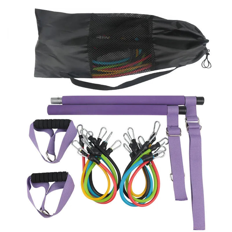 Home squat strength training fitness equipment set adjustable 100-pound resistance TPE black colour