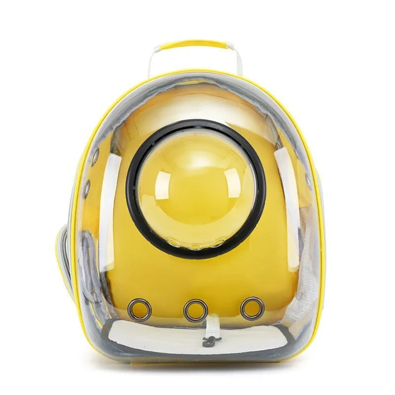 Grey PC astronaut-style cat carrier bag with side opening and large interior space.