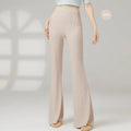 Women's solid colour polyester dance practice pants for classical training in beige apricot