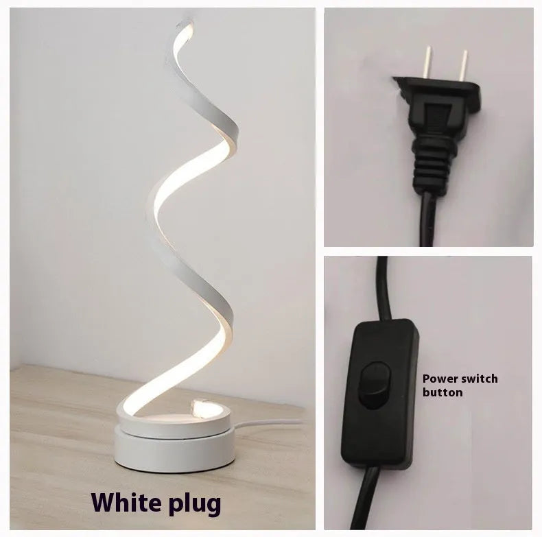 Black or white LED table lamp with aluminium shade and compact 125*450mm dimensions