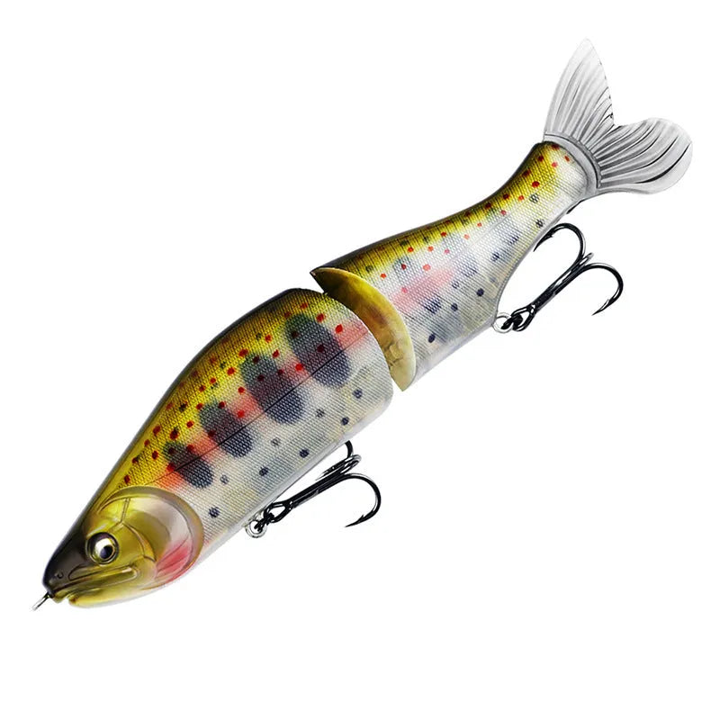 Hard plastic fishing swimming bait lure measuring 185mm in length shown in one of 15 available colour options