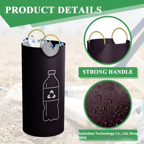 38x72cm round portable plastic trash can with handle in plain and patterned colour options