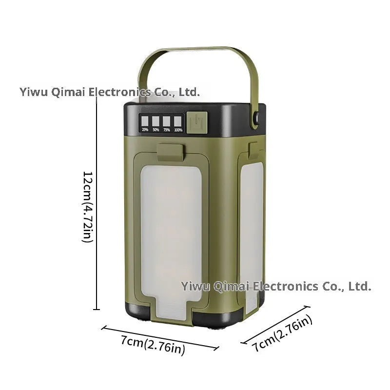 LY24 four-leaf folding belt solar camping lamp with built-in 2000 mAh battery, compact size 12x7x7 cm