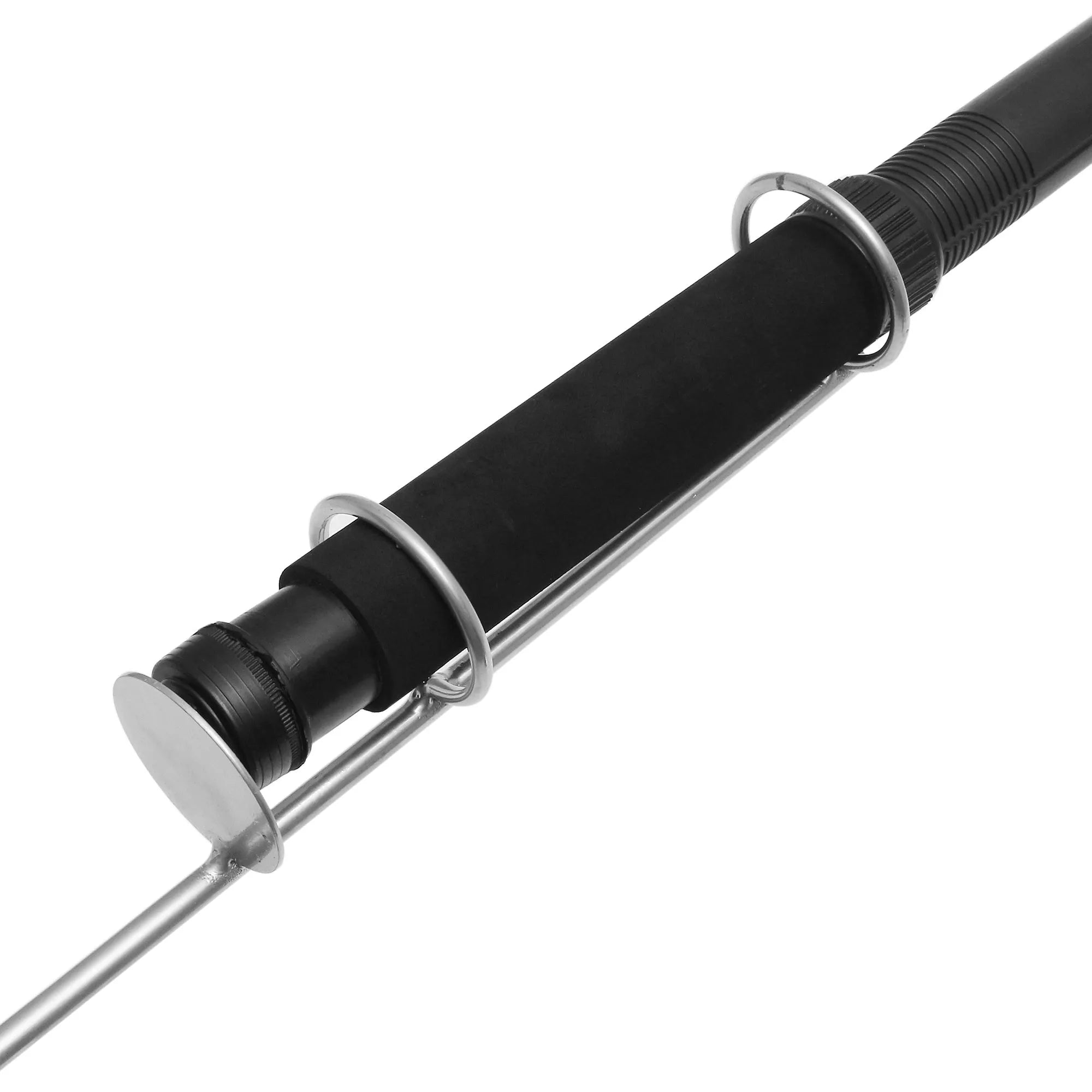 White LED fishing rod light with telescopic pole and remote control on a 12V battery for outdoor use
