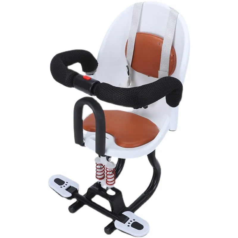 High carbon steel child front scooter seat measuring 20x20x53cm in black red or white colour options