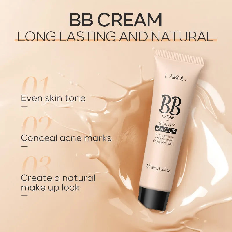 30ml tube of Natural Makeup BB cream in nine shades from Ivory White to Brown.