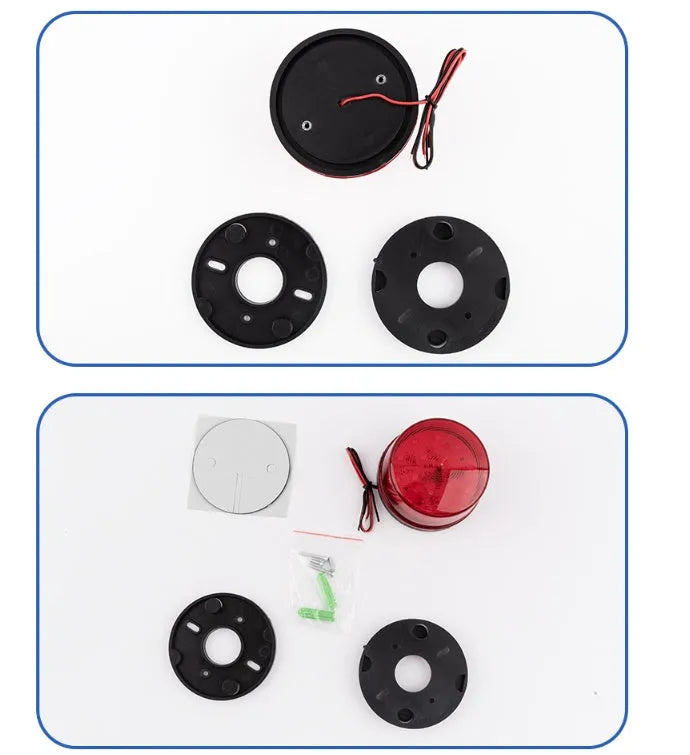 HC-79 24v warning alarm light unit with strobe and sound, 73mm diameter compact design