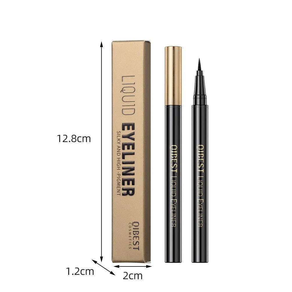 Black liquid eyeliner pen with sweat-proof quick-drying properties