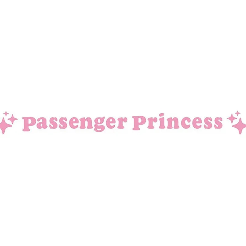 Passenger Princess decorative car mirror sticker in reflective colours, 12.5 cm size.