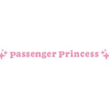Passenger Princess decorative car mirror sticker in reflective colours, 12.5 cm size.