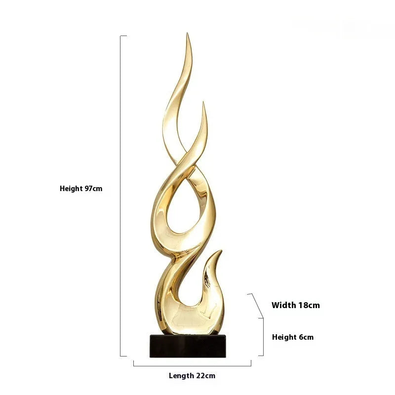 Resin high-rise festival ornament in modern minimalist style with metallic finish