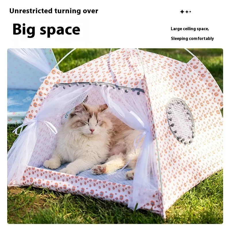 Cat nest summer tent bed in beige Paris Dusk colour for cats and small dogs
