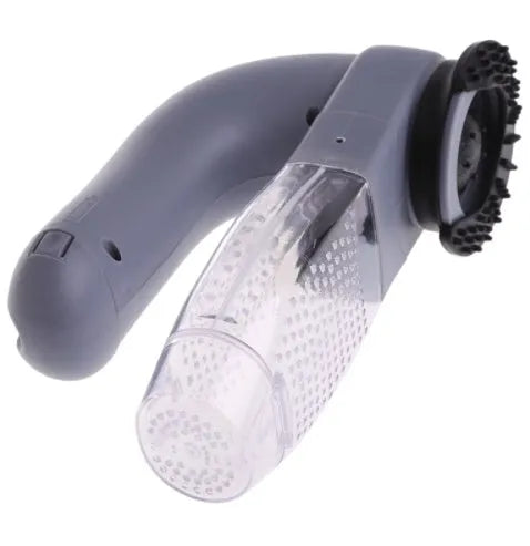 Grey portable pet hair remover vacuum cleaner with soft rubber head for grooming dogs and cats