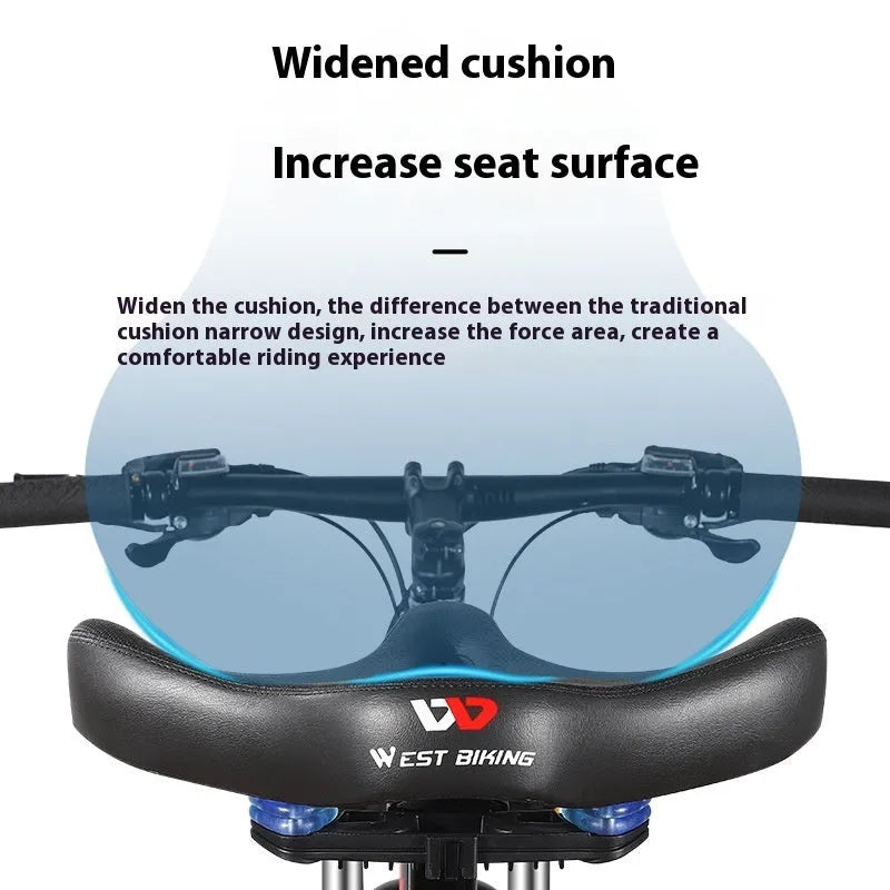 Black mountain bike seat cushion with shock-absorbing foam padding for ordinary bicycles