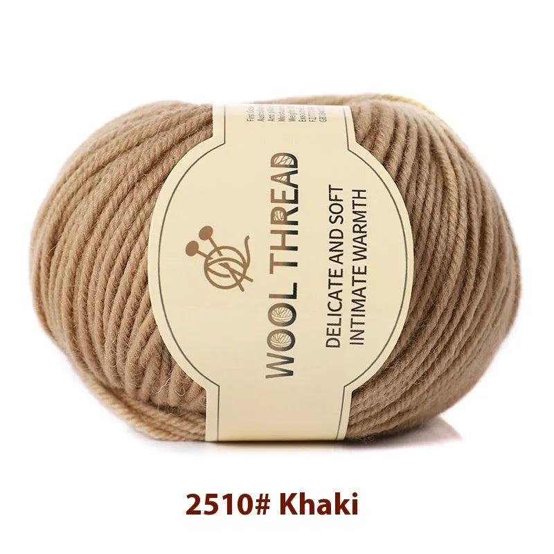 Roll of woolen knitting yarn thread for hand knitting with size 10 needles in various colour options