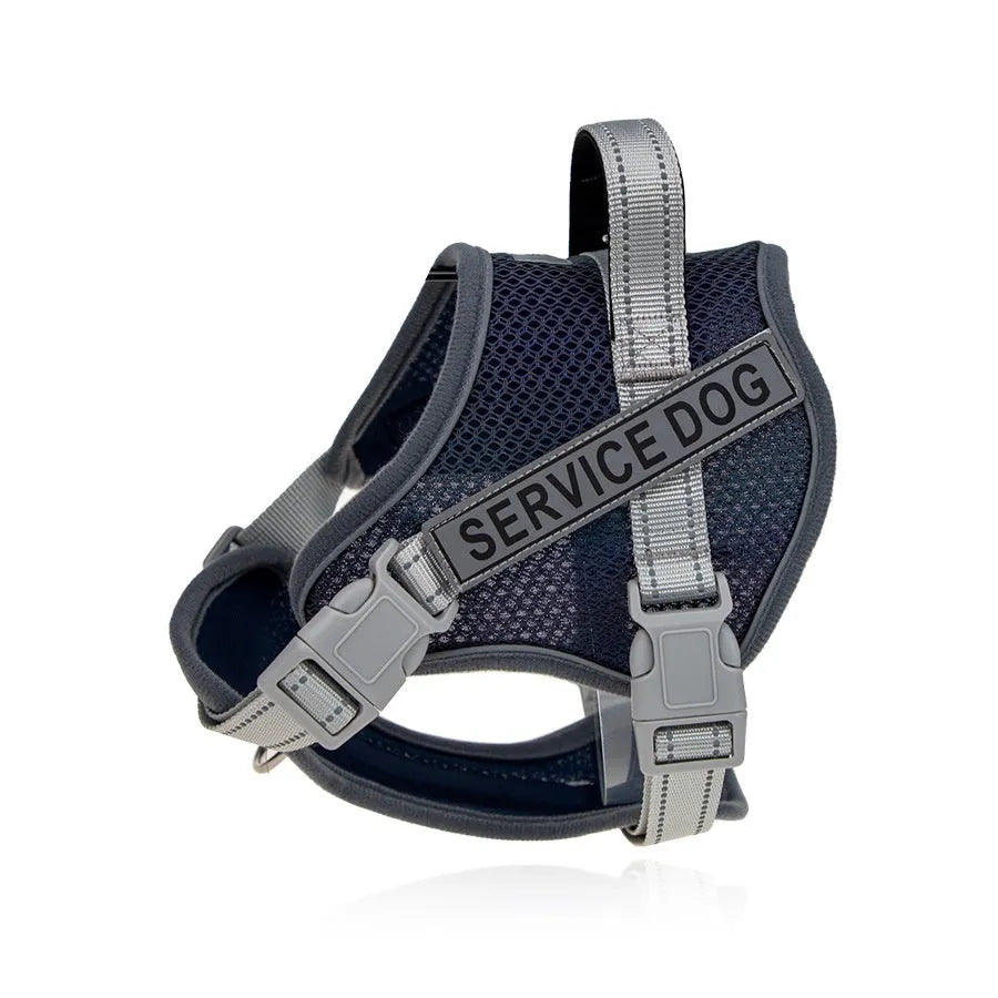 Colourful reflective anti-strangulation pet harness made from polyester in multiple sizes for dogs