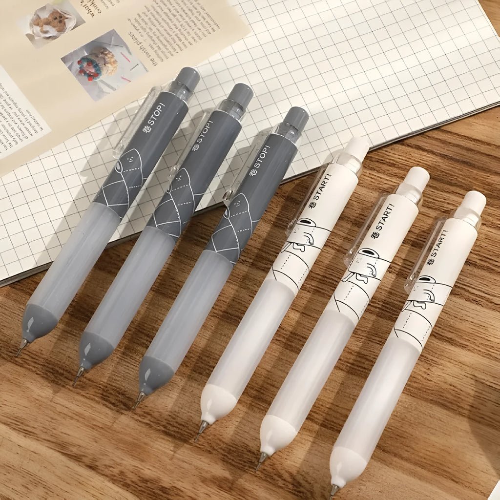 0.5mm automatic pencil with cloud grip in black or white colours