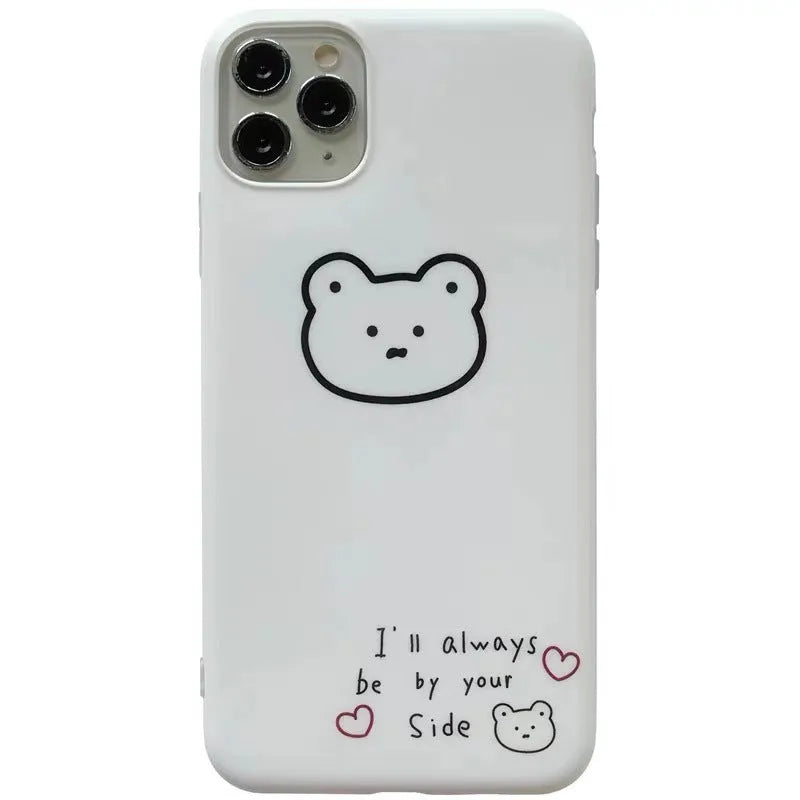 Soft silicone mobile phone case with a cartoon Korean bear design for iPhone 6 and 6s.