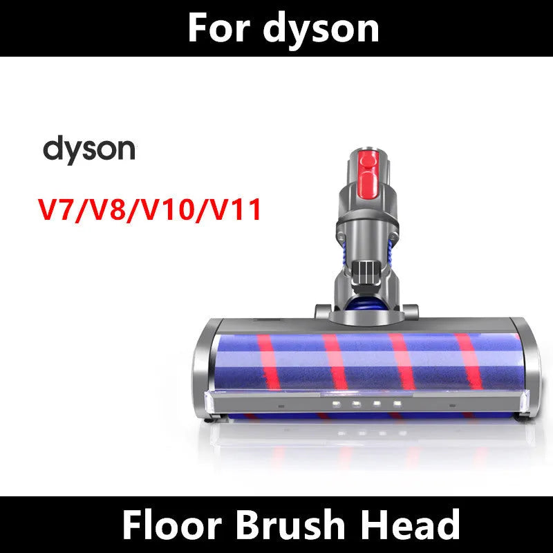 Dyson V7 to V11 replacement electric floor brush head with soft velvet and rolling brush