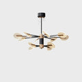 Nordic style iron and acrylic LED pendant chandelier with multiple heads for dining room lighting