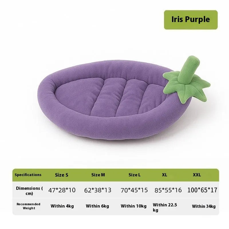 Washable cloth dog mat in brown colour showing removable design with size options from S to XXL