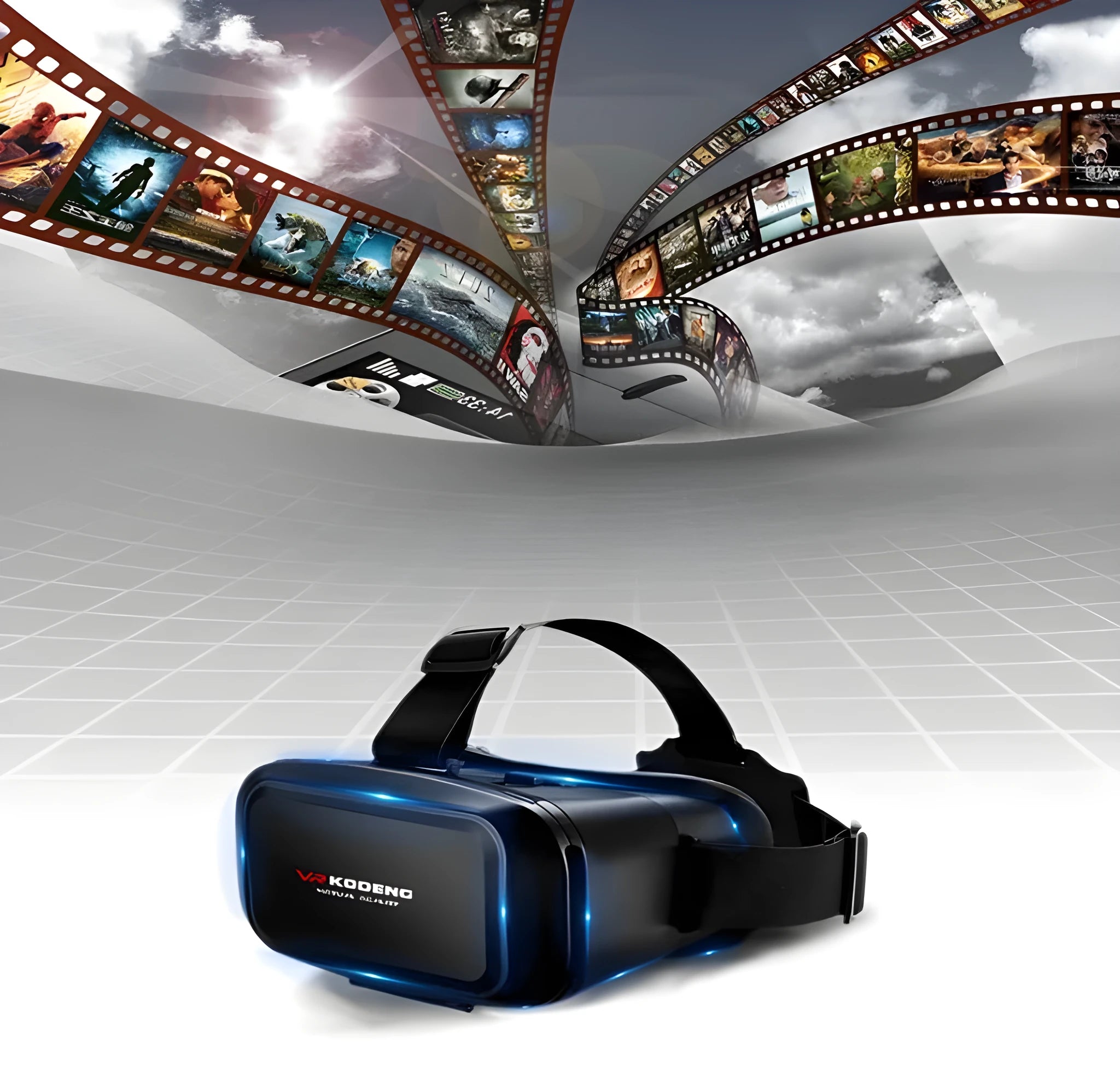 K2 Smart VR Glasses in black resin, head-mounted display for 4.7-6.9 inch smartphones, with pupil distance adjustment