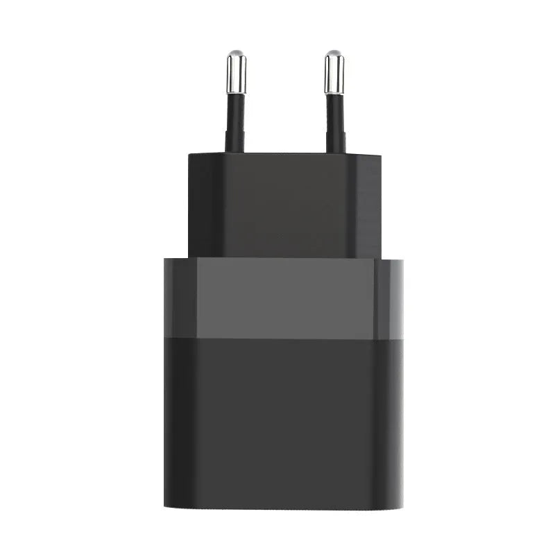 Gallium Nitride 30W charger with European standard plug, dual Type-C ports, white