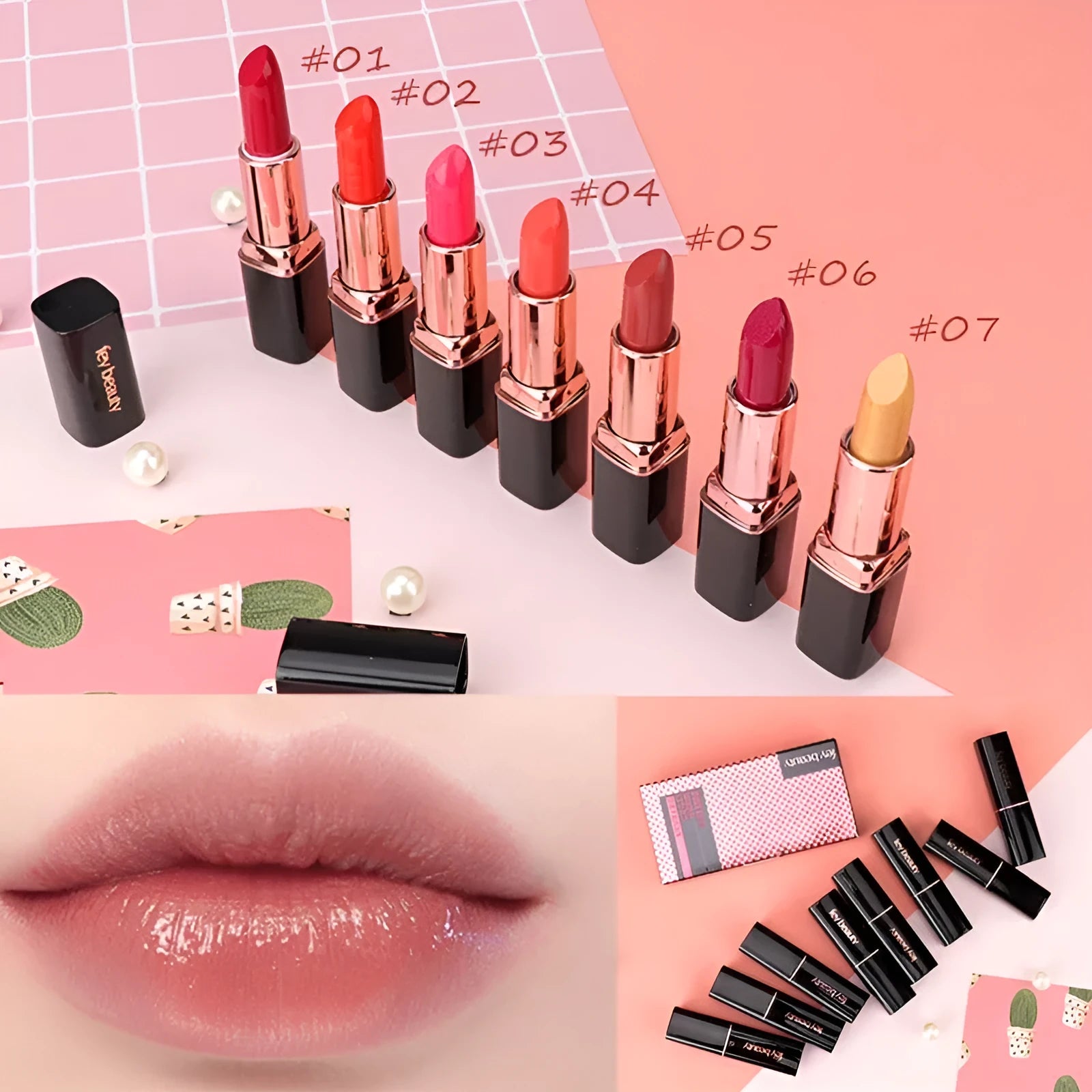 Fey Beauty moisturising lipstick in cameo brown nude shade with non-fading, no-transfer formula