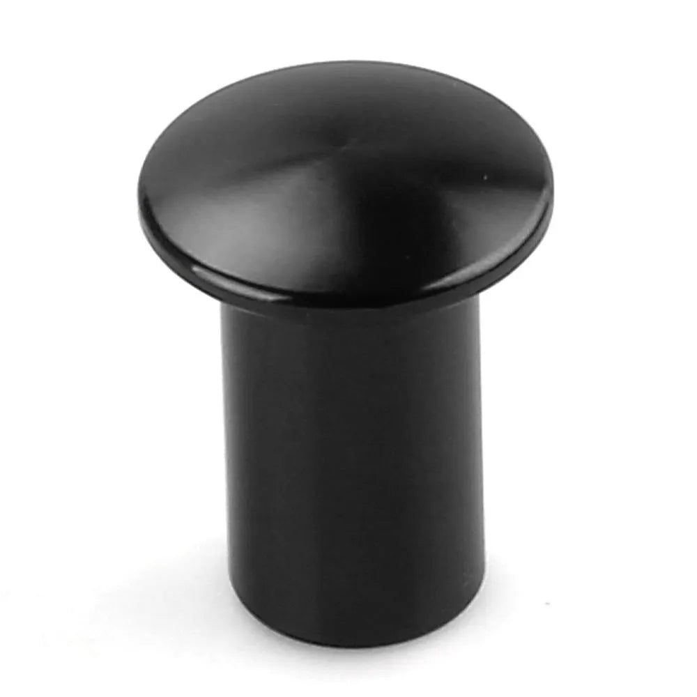 Aluminium alloy hydraulic hand brake release button cap in gold, silver, black, blue, and red colour options.