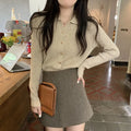 Gentle long-sleeved viscose knitted cardigan top in loose free size