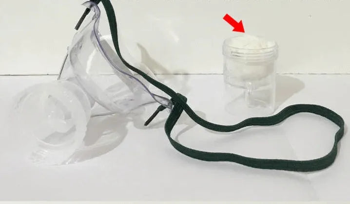 Close-up of a soft rubber mask adjuster clip for face mask ear loops.