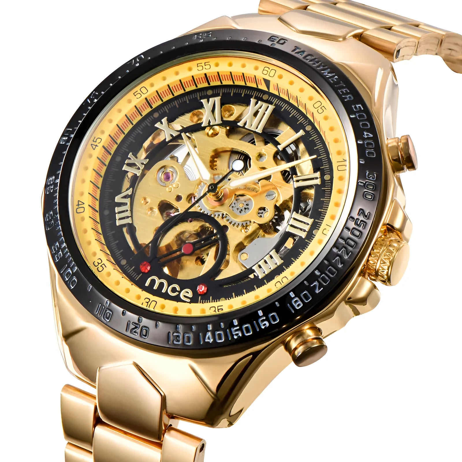 MCE men's explosion-proof mechanical watch with stainless steel case and automatic movement