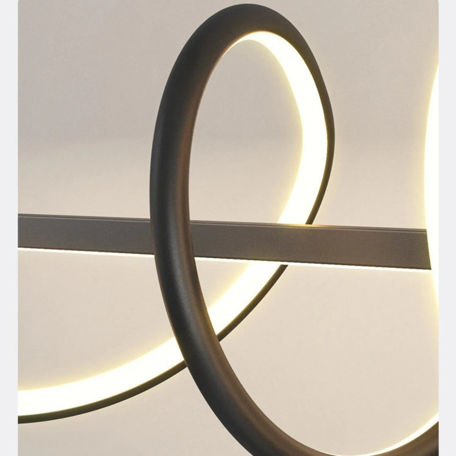 Three ring minimalist LED long bar restaurant pendant light in black finish with iron body
