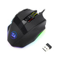 Redragon M801P black wireless gaming mouse with nine buttons and dual-mode connectivity