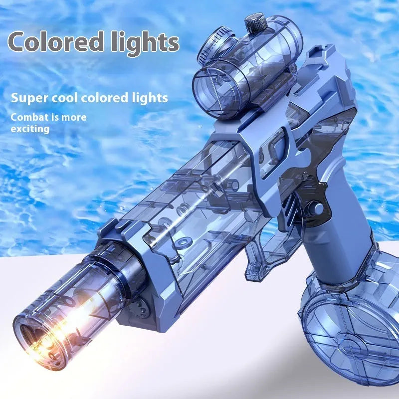 Fire Rat Electric Water Pistol showing black design with cool light effects
