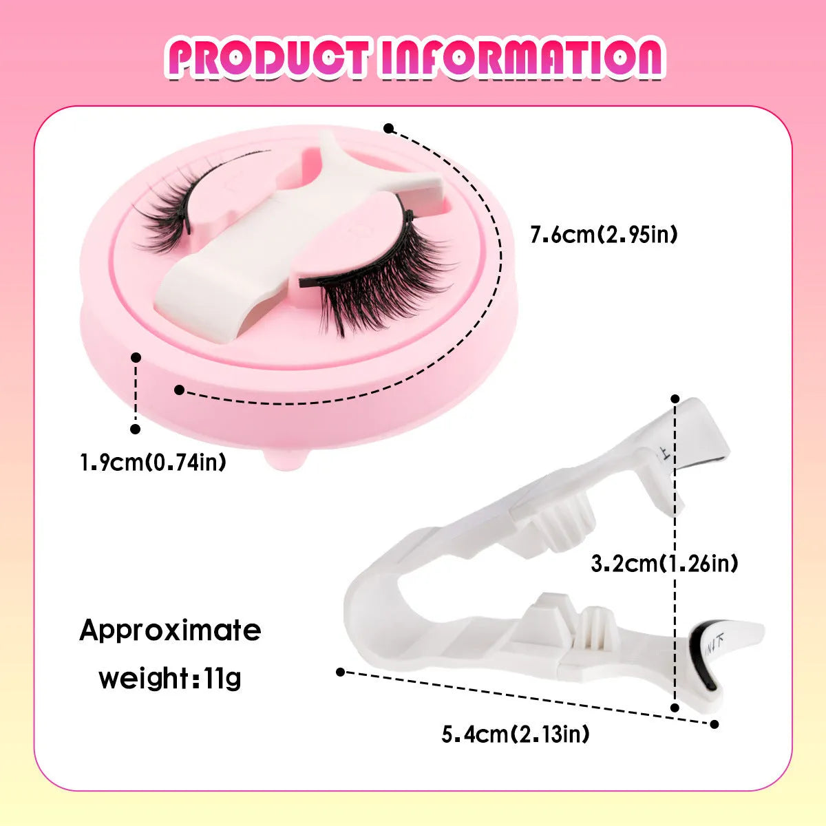 Reusable waterproof glue-free false eyelashes in artificial fibre with thick natural appearance