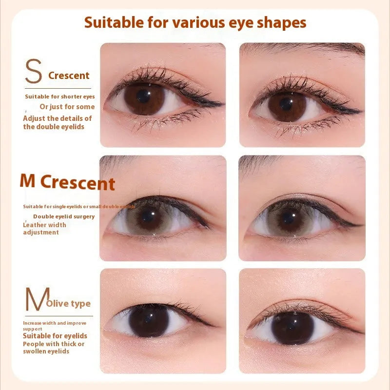 Double eyelid stickers roll with lace design in crescent and olive colours - 120 pieces