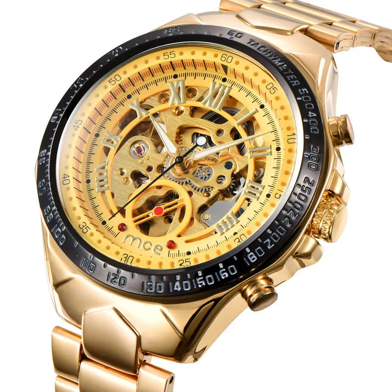 MCE men's explosion-proof mechanical watch with stainless steel case and automatic movement