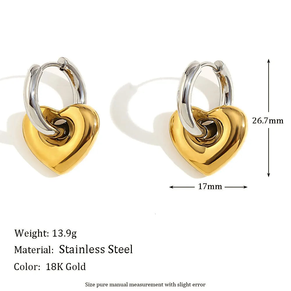Geometric gold electroplated stainless steel jewellery set with earrings, bracelet and necklace