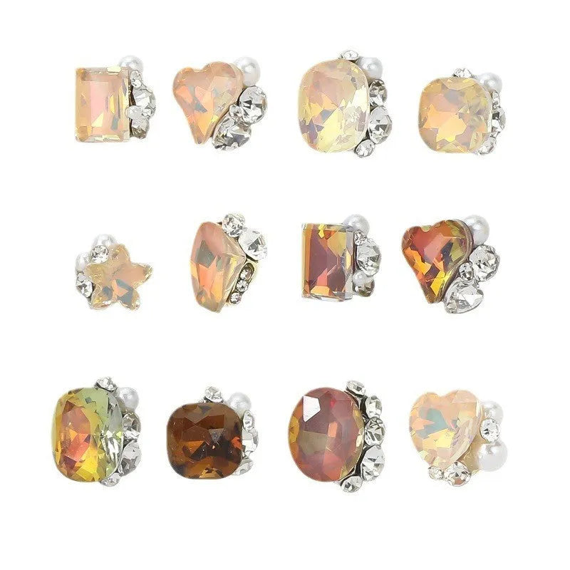 Rock Sugar Nail Crystal Stacked Diamond Nail Art Accessories Square Solid Colour Cat Eye Shiny Ice Transparent Rhinestone Nail Drill for Salon Home Use Princess Series Style X1258 X1260 X1263 X1267 X1269 X842 X848 X850 X857 X860