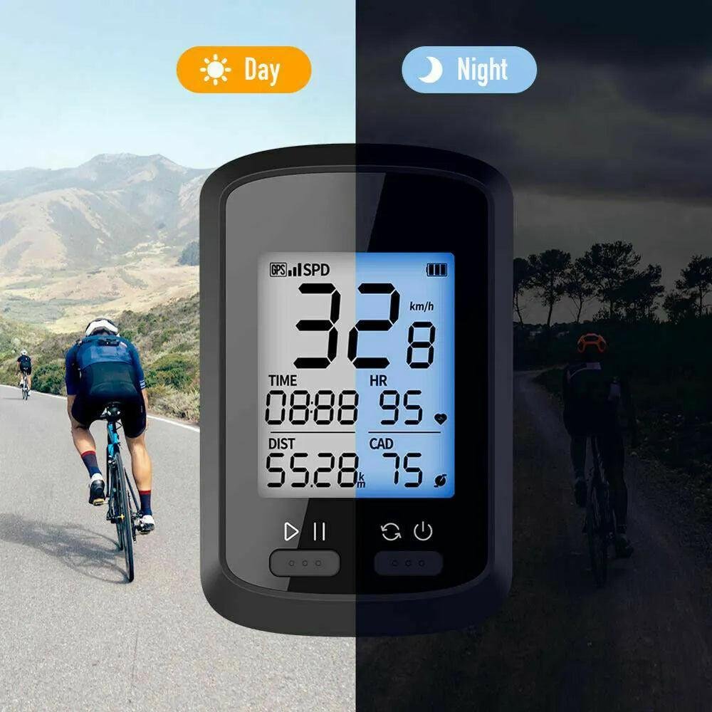 Black waterproof plastic stopwatch for bicycle handlebars