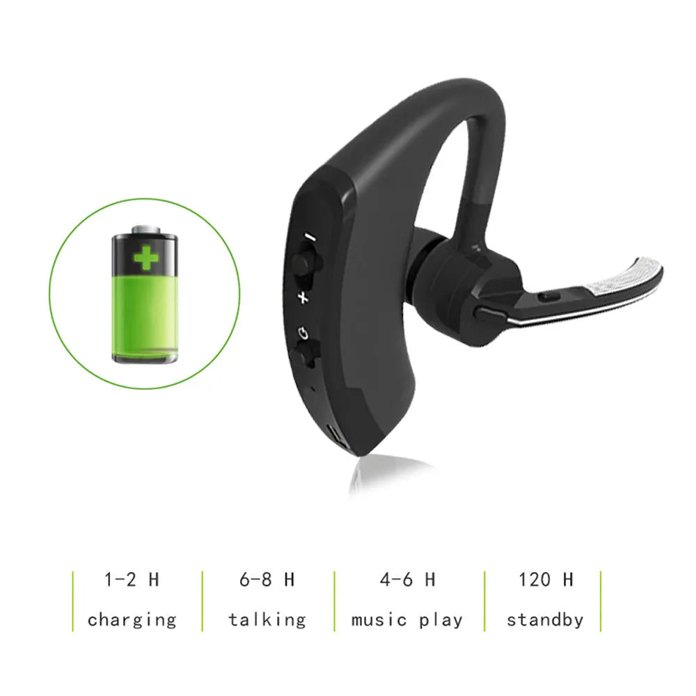 V9 Jerry Bluetooth wireless headset with ear-bud and charging cable