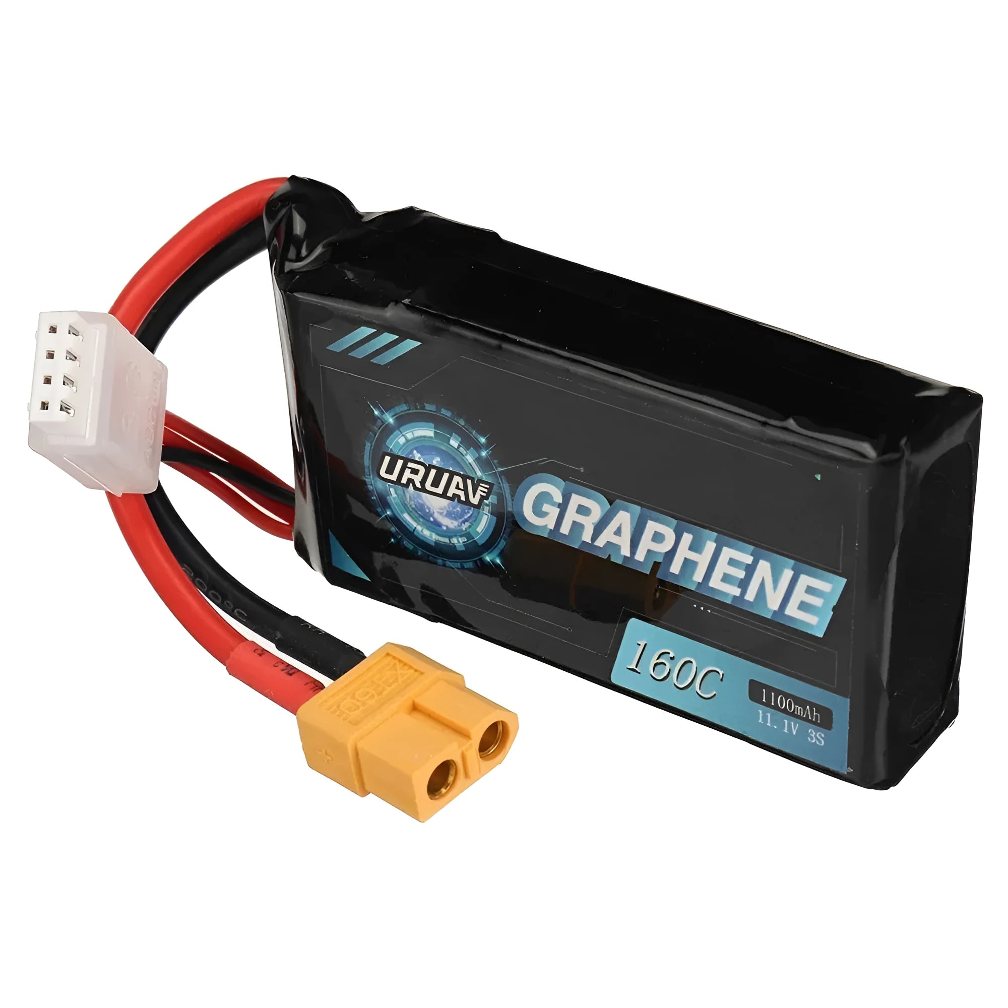7.4V 1200mAh lithium polymer RC battery for model cars and ships.