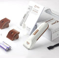 White electric pet hair clipper with ceramic blade for grooming cats and dogs