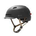 Smart helmet with automatic photosensitive warning lights in black, EPS and PC construction, side view