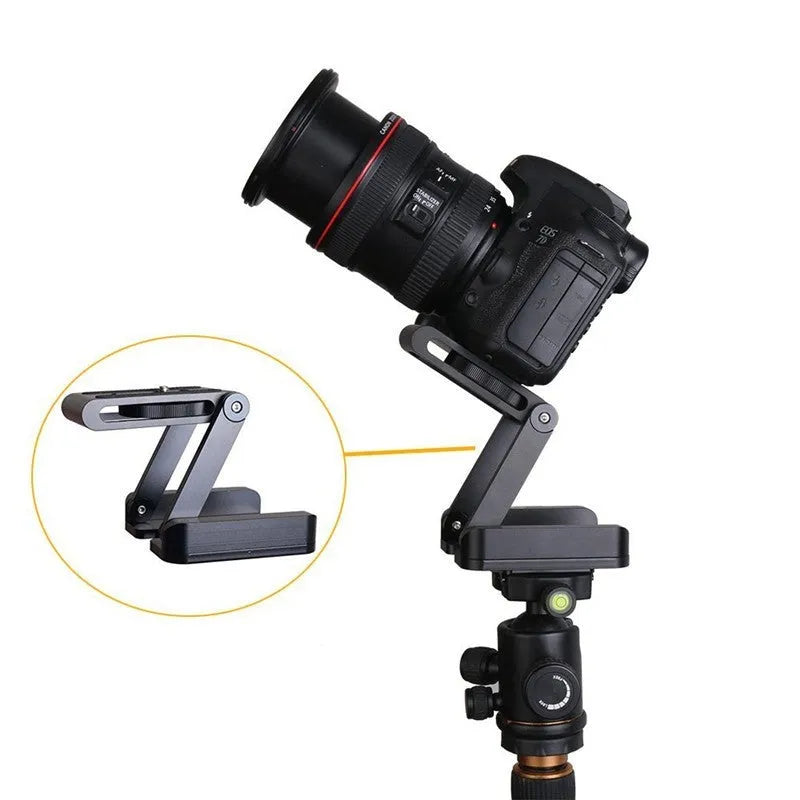 Z Flex Tilt Head desktop tripod folded on a table showing CNC aluminium alloy body and tilt mechanism