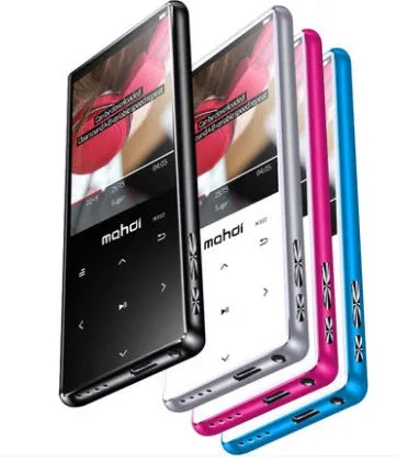 Portable sports MP3 music player with 2.4-inch touch screen in black, silver, blue, or red colour options