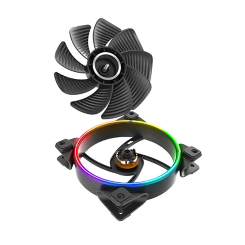 Three 120mm black PC chassis fans with RGB lighting and hydraulic bearing construction