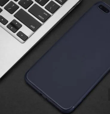 TPU silicone iPhone case in black, blue, red, and white colours for models 6, 7, 8, and X.