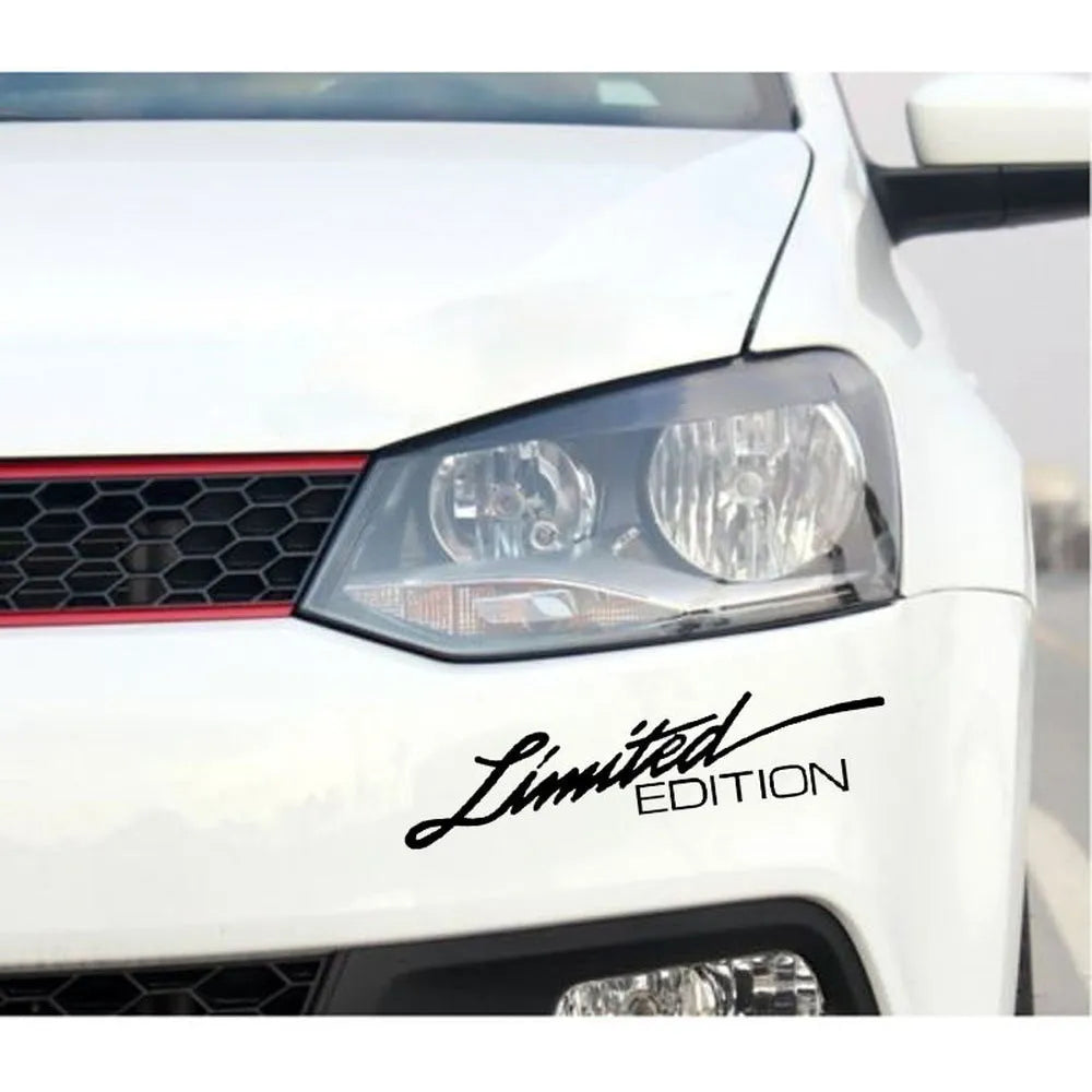 Reflective plastic bumper sticker in black, white, and colourful options, measuring 16cm long.
